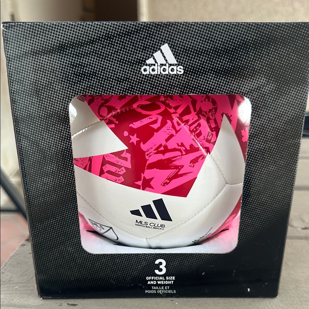 Adidas Mls Club Pink And White Soccer Ball Size:3